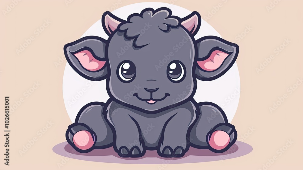 A cute cartoon drawing of sheep clipart A cute cartoon drawing of sheep clipart