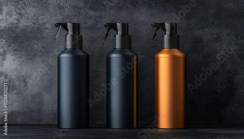 Sleek hair spray bottle mockup with professional design in a modern setting