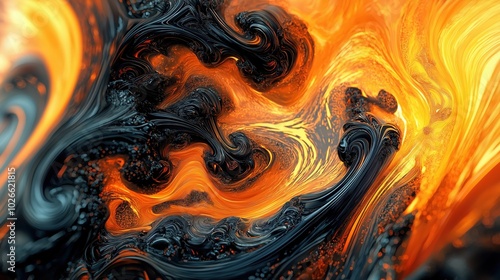 Abstract background with swirling fire