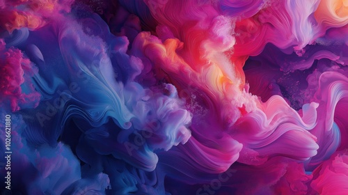 Blue and purple smoke swirling