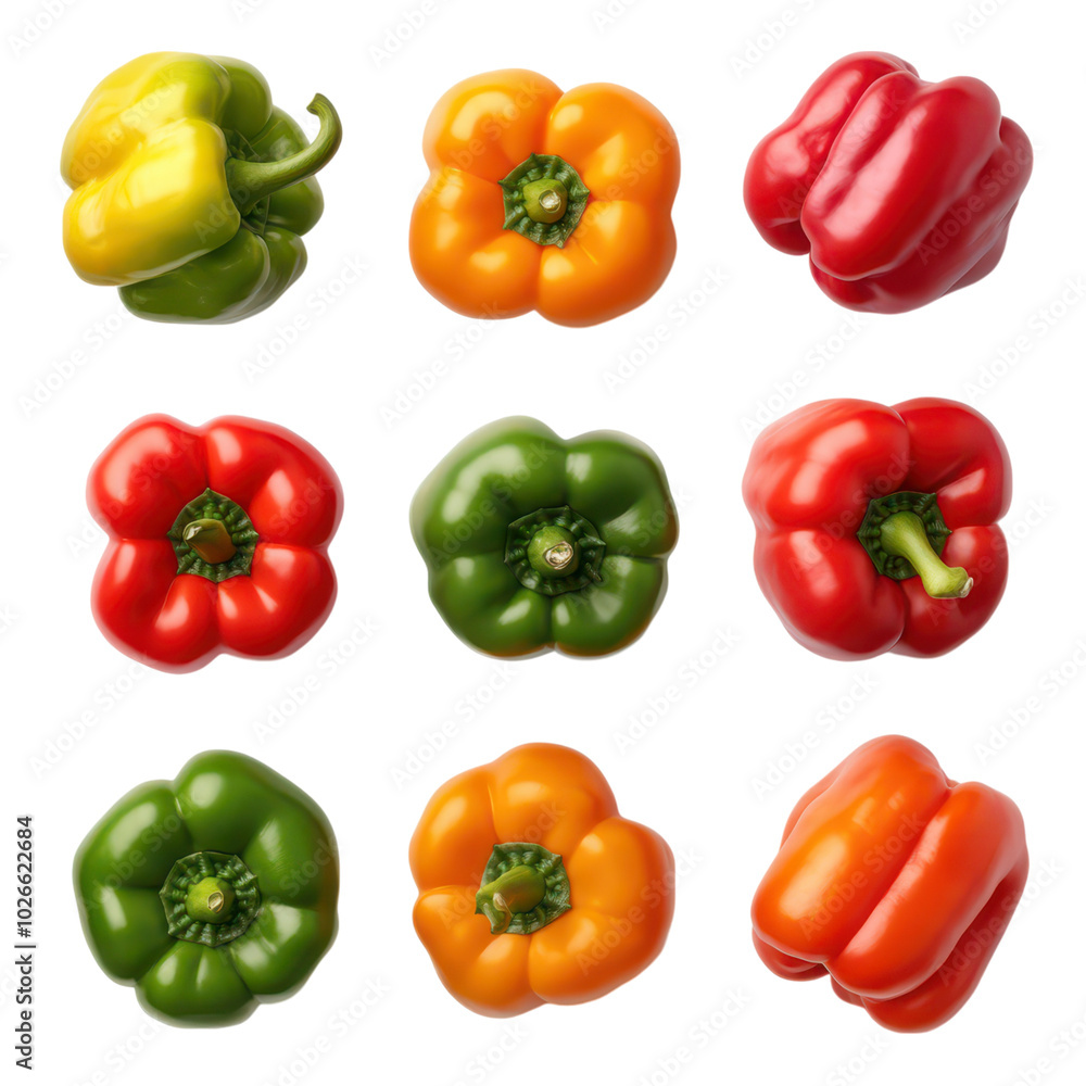 A top view collection of mixed colorful ingredients for a vibrant culinary presentation. A top view collection of mixed colorful ingredients for a vibrant culinary presentation.