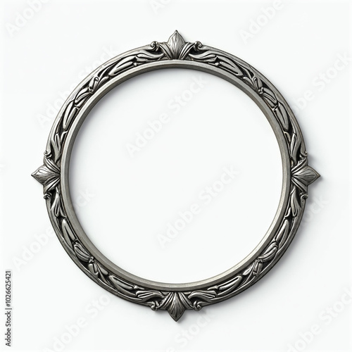 3D silver circle border ornament