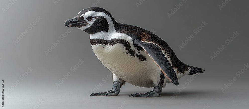 Cute Penguin on a Gray Background Cute Penguin on a Gray Background