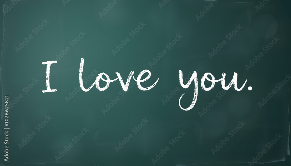 I love you. Text on chalkboard isolated with white highlights, png I love you. Text on chalkboard isolated with white highlights, png