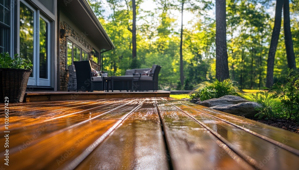 Sweeping the deck for a clean and inviting outdoor space Sweeping the deck for a clean and inviting outdoor space