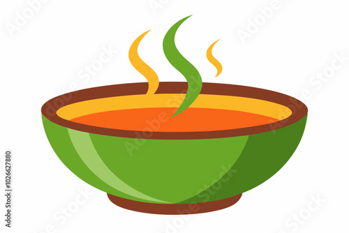 Hot Cider or Soup on a white background