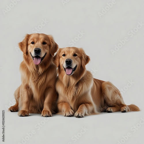 Golden Retriever Duo: A Pair of Happy and Friendly Companions