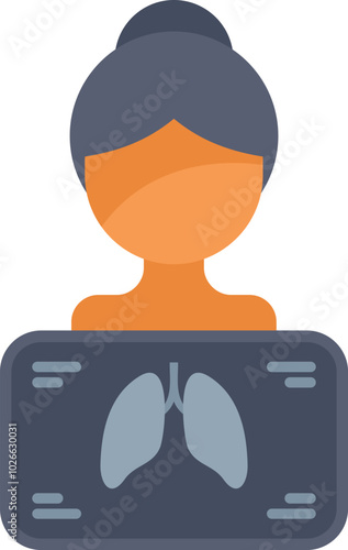 Female patient is undergoing a chest x ray screening, highlighting the importance of lung health and early detection