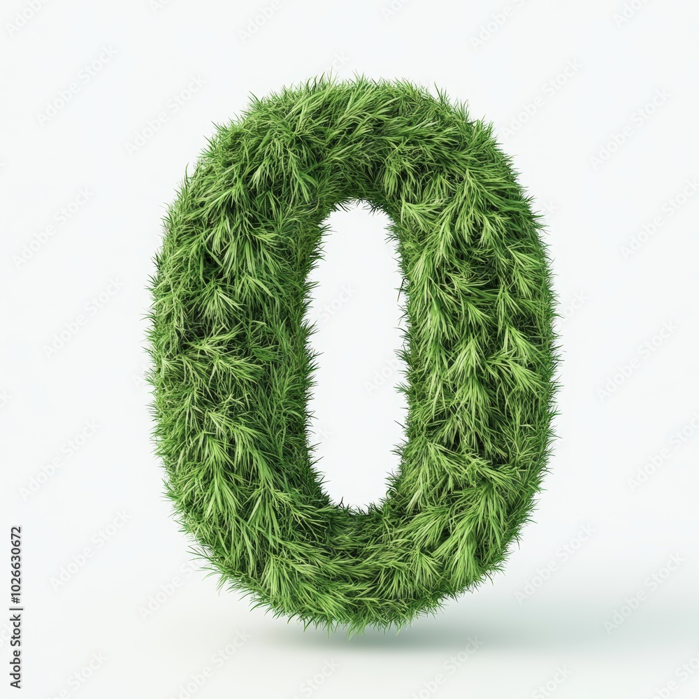 3D number 0 with dill texture realistic modern design, soft lighting, white background 3D number 0 with dill texture realistic modern design, soft lighting, white background
