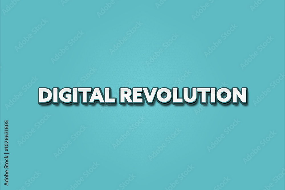 Digital Revolution. A Illustration with white text isolated on light green background. Digital Revolution. A Illustration with white text isolated on light green background.