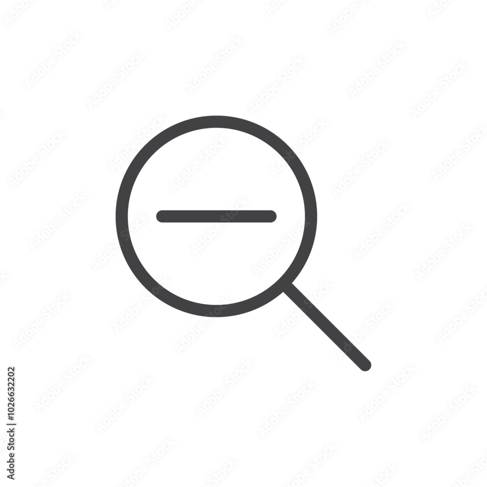 Zoom out Thin outline art symbol Zoom out Thin outline art symbol
