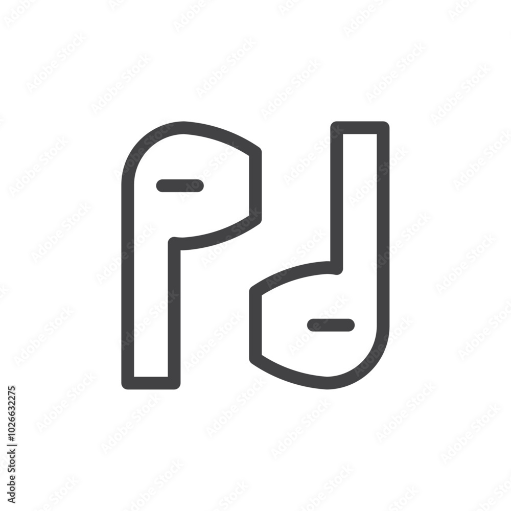 Airpods icon Thin outline art symbol Airpods icon Thin outline art symbol