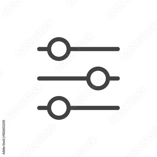 Adjustments icon Thin outline art symbol