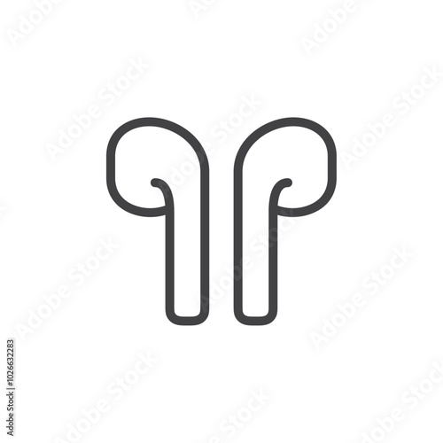 Airpods icon Thin outline art symbol