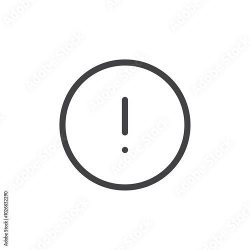 Alert sign icon Thin outline art symbol