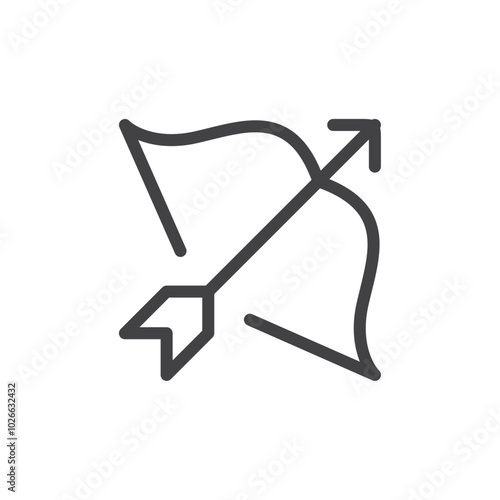 Archer icon Thin outline art symbol
