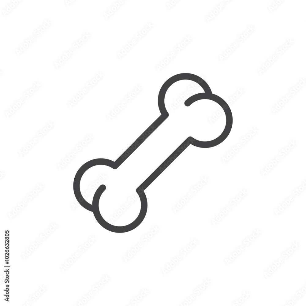 Bone icon Thin outline art symbol Bone icon Thin outline art symbol