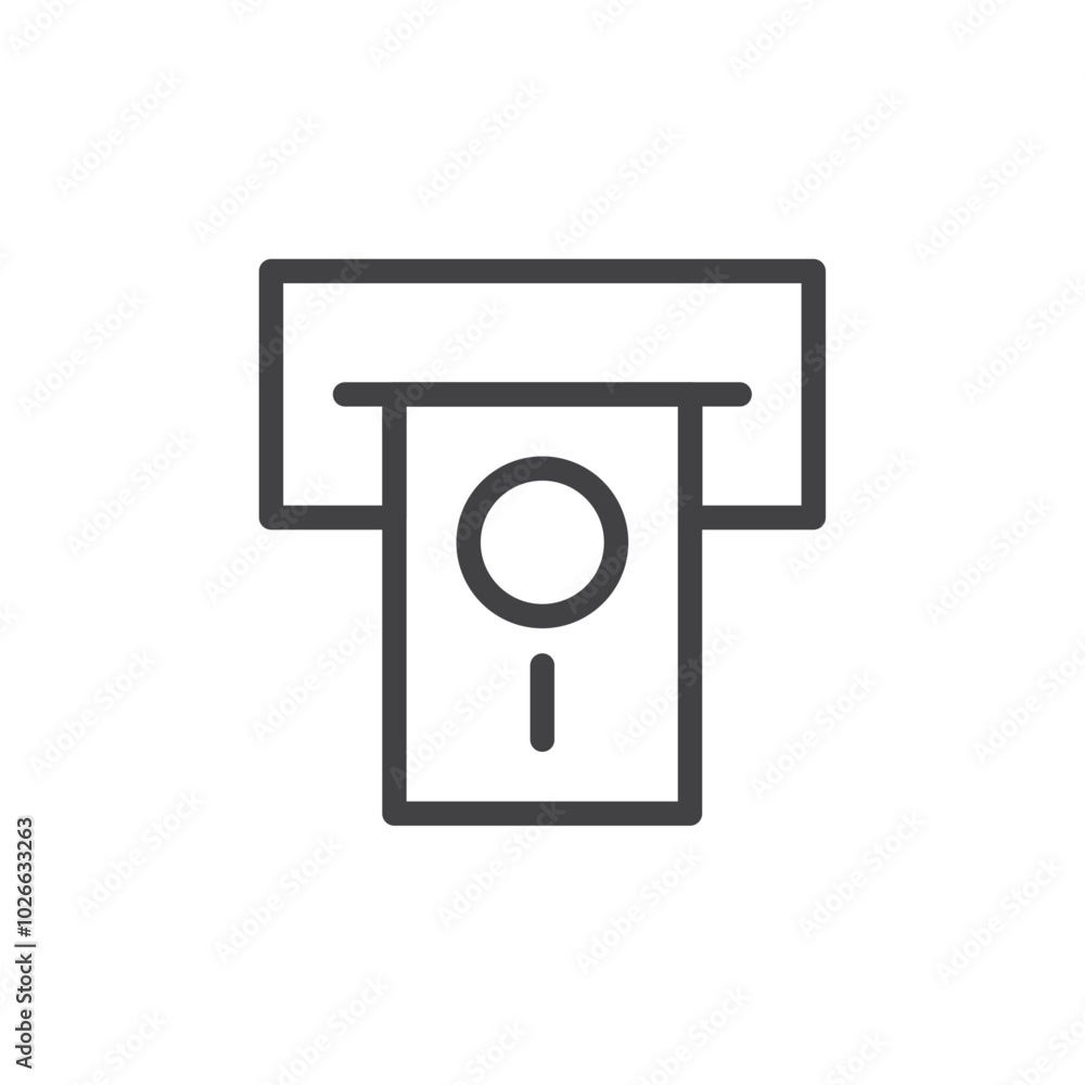 Cash withdraw icon Thin outline art symbol Cash withdraw icon Thin outline art symbol