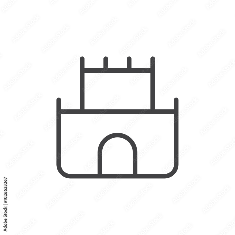 Fototapeta premium Castle icon Thin outline art symbol