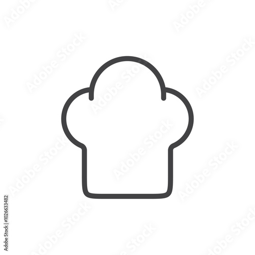 Chef hat icon Thin outline art symbol