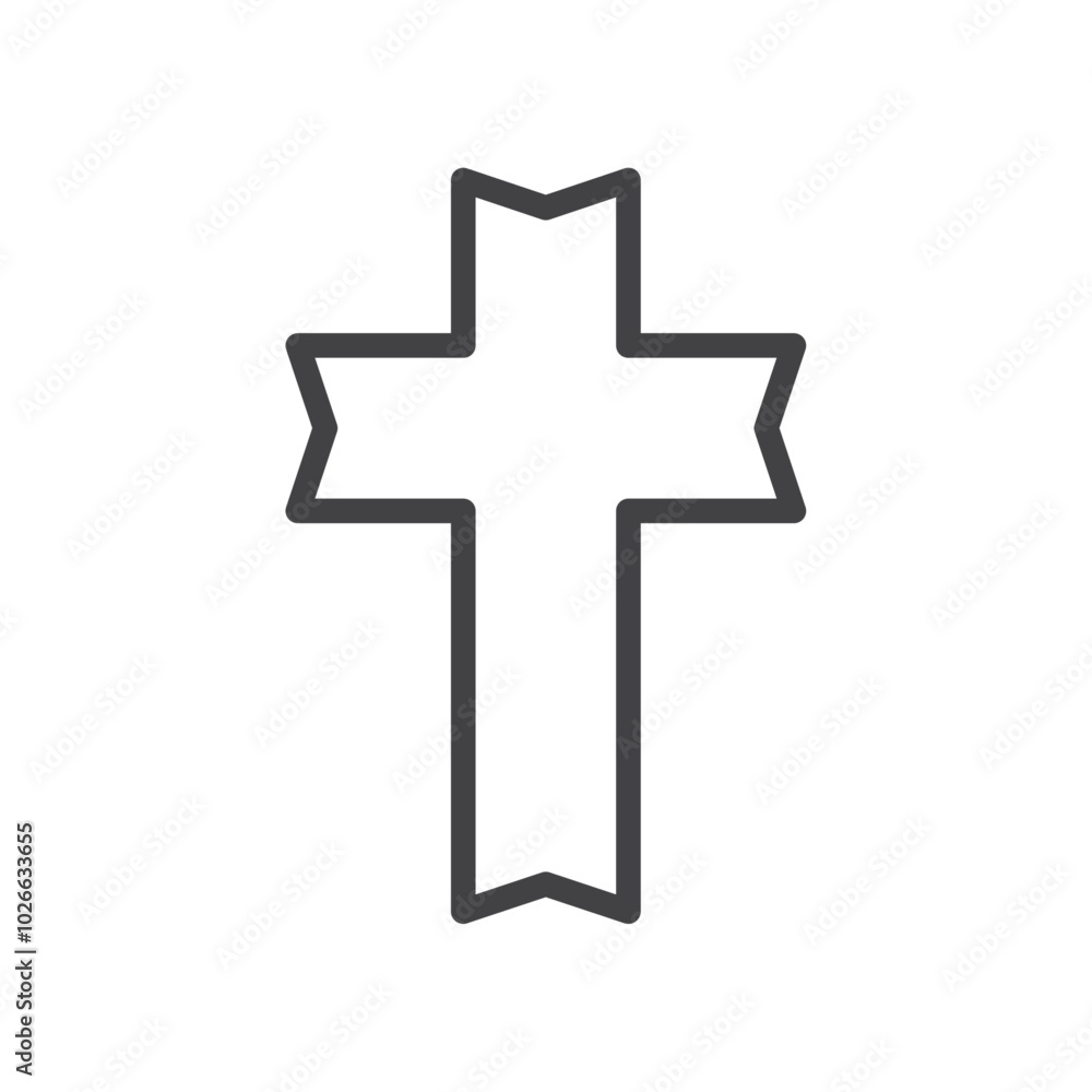 Christanity sign icon Thin outline art symbol Christanity sign icon Thin outline art symbol