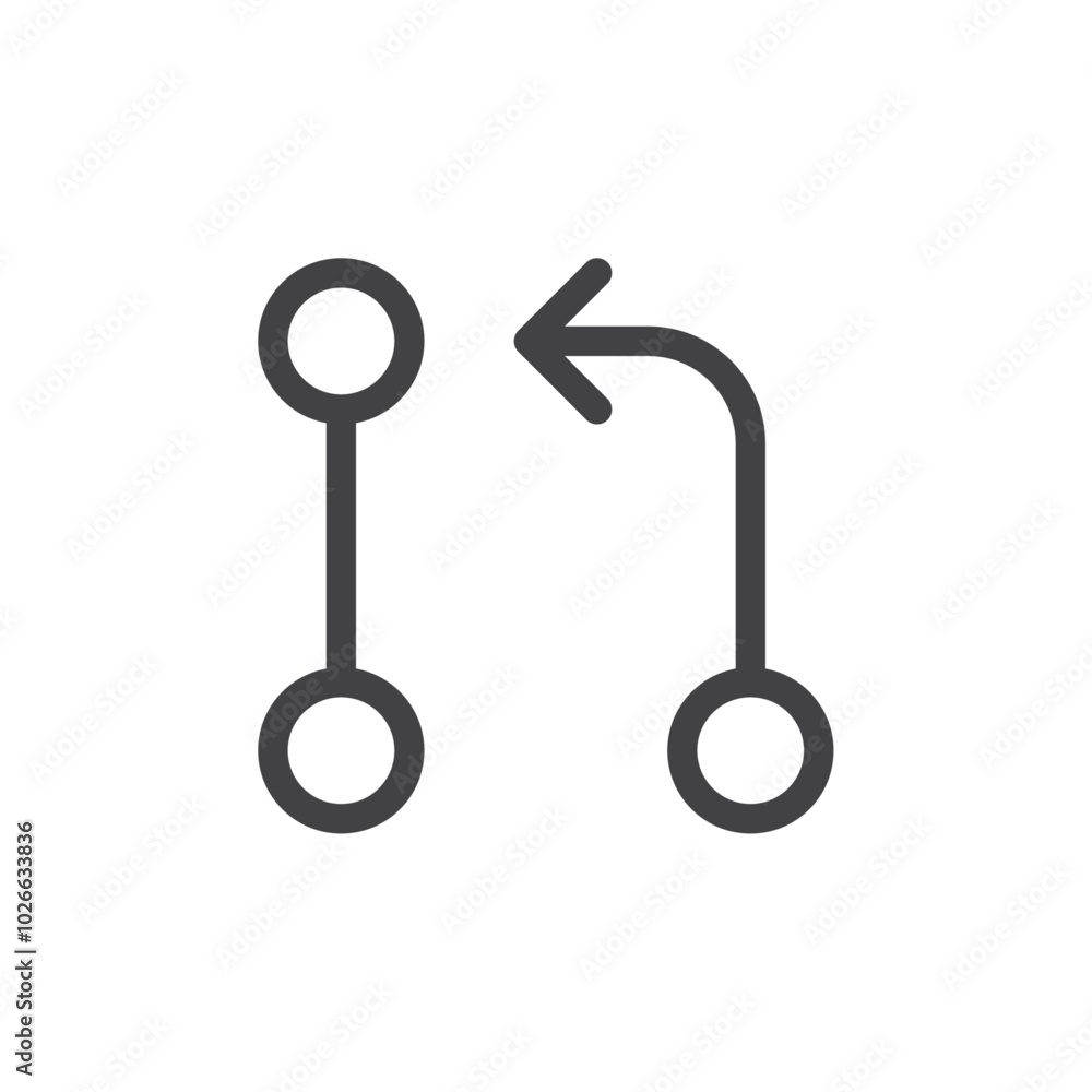 Code pull Thin outline art symbol Code pull Thin outline art symbol