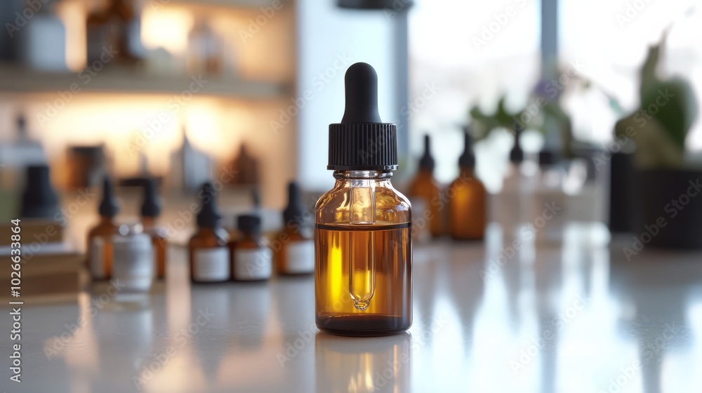Magnesium ascorbyl phosphate (Vitamin C derivative) serum in cosmetic laboratory. Magnesium ascorbyl phosphate (Vitamin C derivative) serum in cosmetic laboratory.