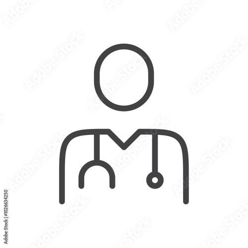 Doctor icon Thin outline art symbol