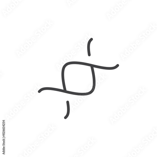 DNA icon Thin outline art symbol