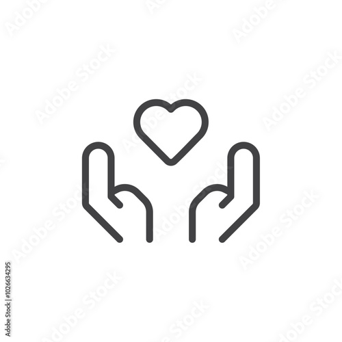 Donation icon Thin outline art symbol