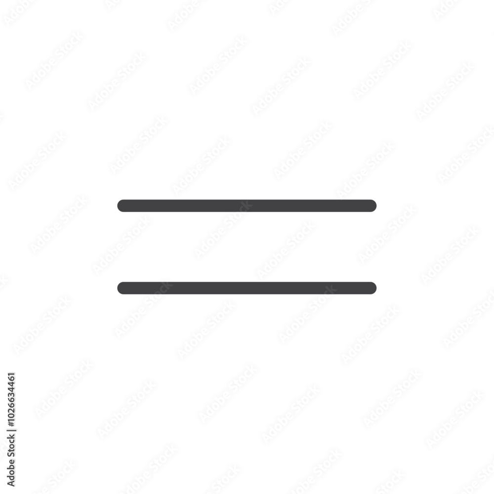 Equal icon Thin outline art symbol Equal icon Thin outline art symbol