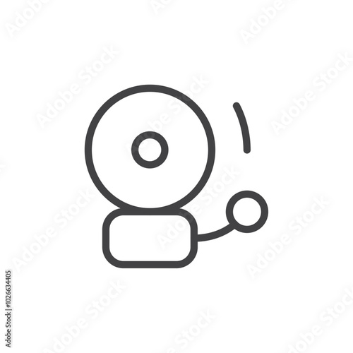 Electric bell icon Thin outline art symbol