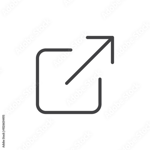 External link icon Thin outline art symbol