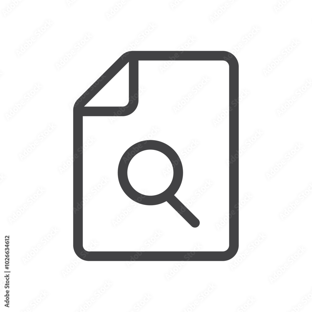 File search icon Thin outline art symbol File search icon Thin outline art symbol
