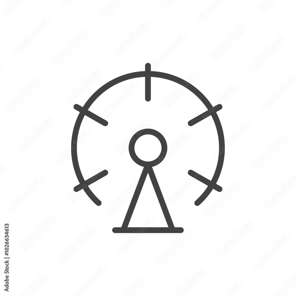 Ferris wheel icon Thin outline art symbol Ferris wheel icon Thin outline art symbol
