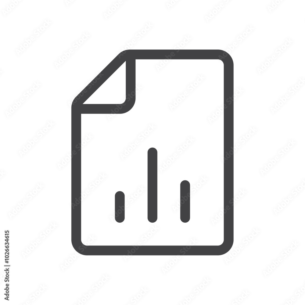 File chart icon Thin outline art symbol File chart icon Thin outline art symbol