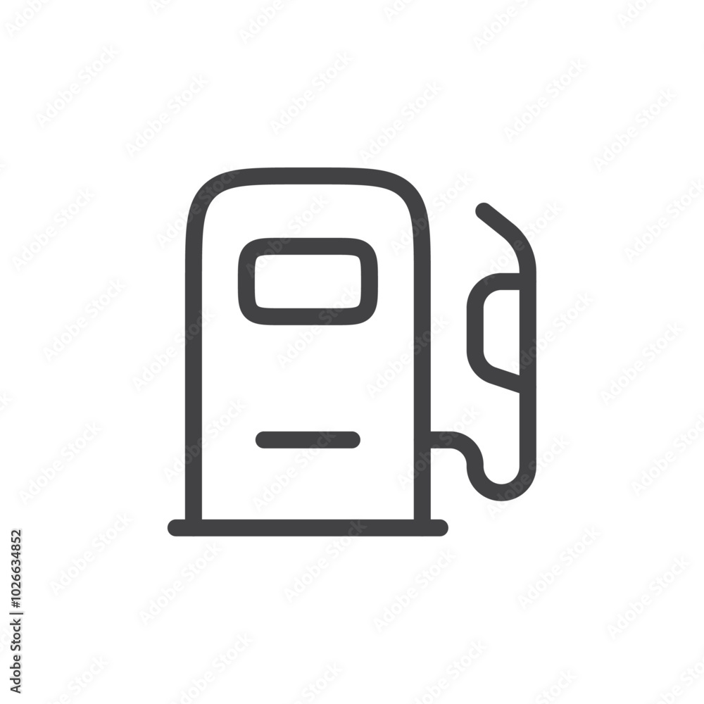 Gas station icon Thin outline art symbol Gas station icon Thin outline art symbol
