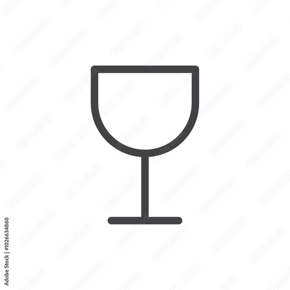 Glass icon Thin outline art symbol Glass icon Thin outline art symbol