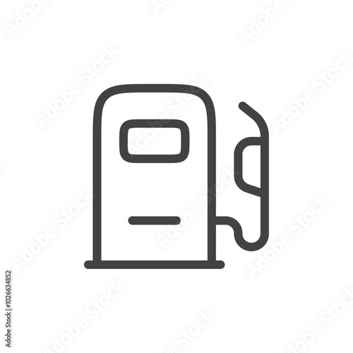 Gas station icon Thin outline art symbol