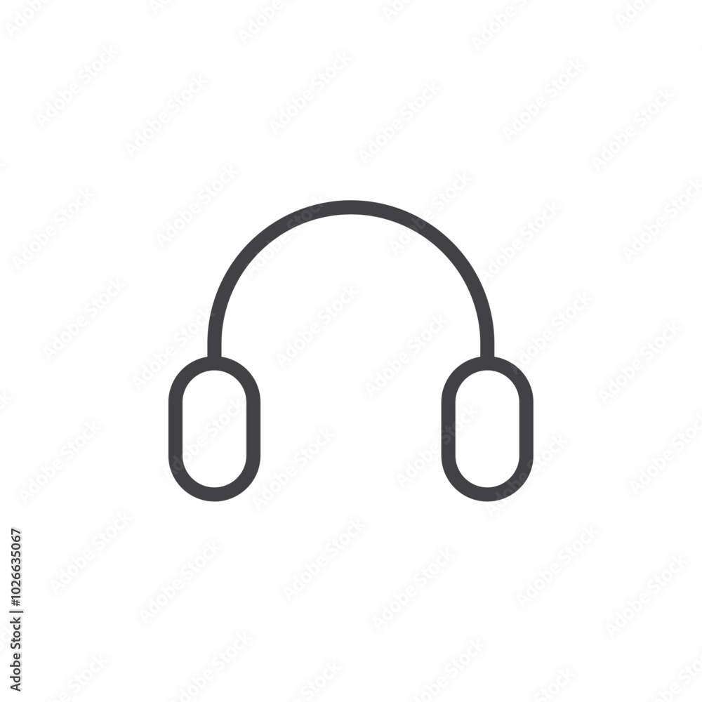 Headset icon Thin outline art symbol Headset icon Thin outline art symbol