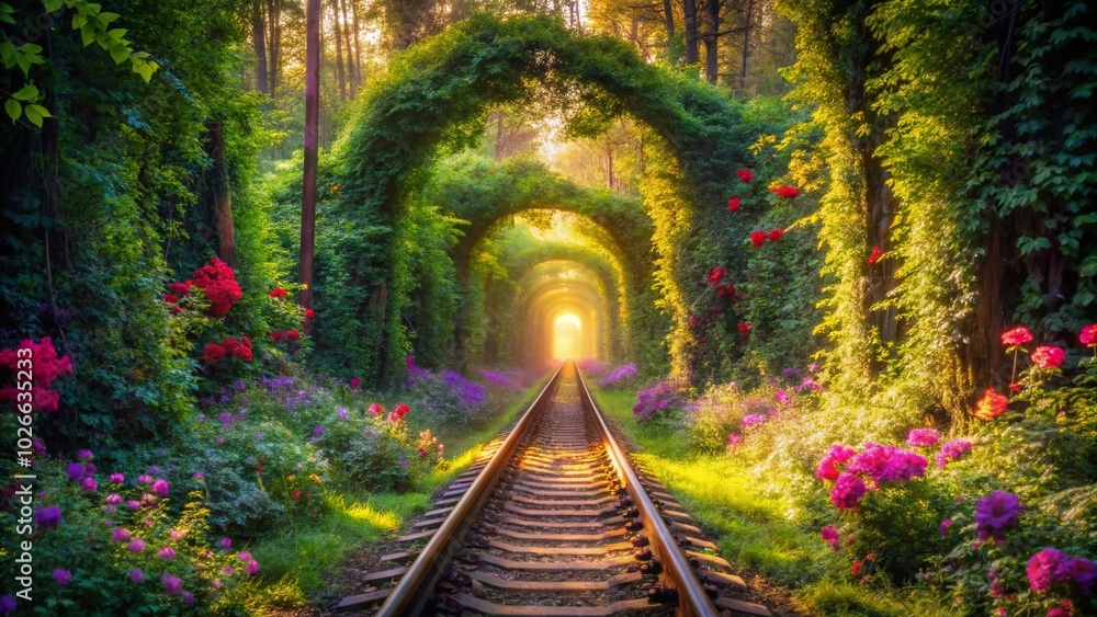 Enchanted Drone View of the Old Forest and Railway Tunnel of Love Enchanted Drone View of the Old Forest and Railway Tunnel of Love