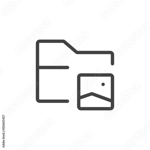 Image folder icon Thin outline art symbol