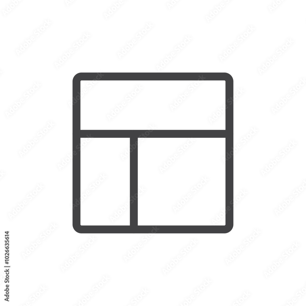 Layout left icon Thin outline art symbol Layout left icon Thin outline art symbol