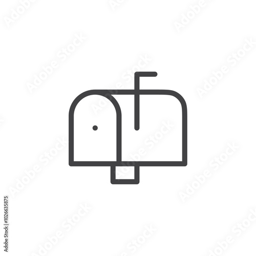 Mailbox icon Thin outline art symbol