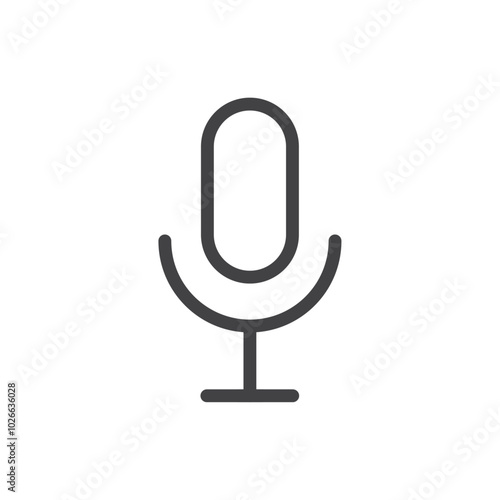 Mike icon Thin outline art symbol