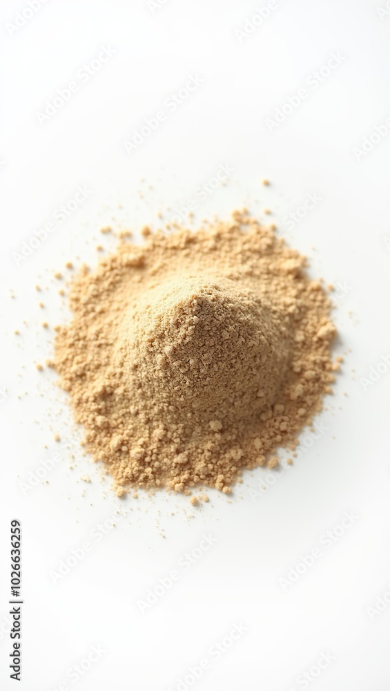 Macro image of a sand pile on white background Macro image of a sand pile on white background