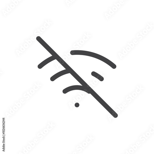 No internet icon Thin outline art symbol