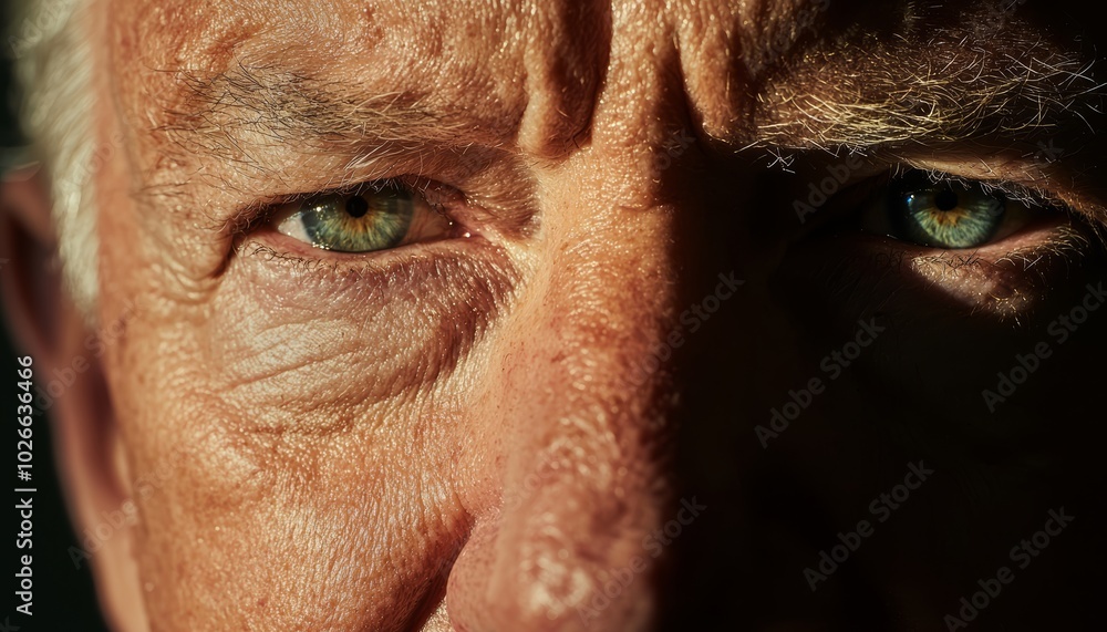 Close-up portrait of an elderly man with deep wrinkles and expressive eyes, his aged skin reflecting wisdom and a lifetime of experiences, sharp and detailed focus Close-up portrait of an elderly man with deep wrinkles and expressive eyes, his aged skin reflecting wisdom and a lifetime of experiences, sharp and detailed focus