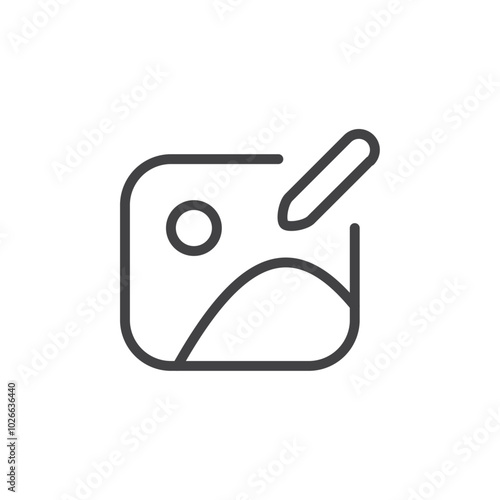Photo edit icon Thin outline art symbol