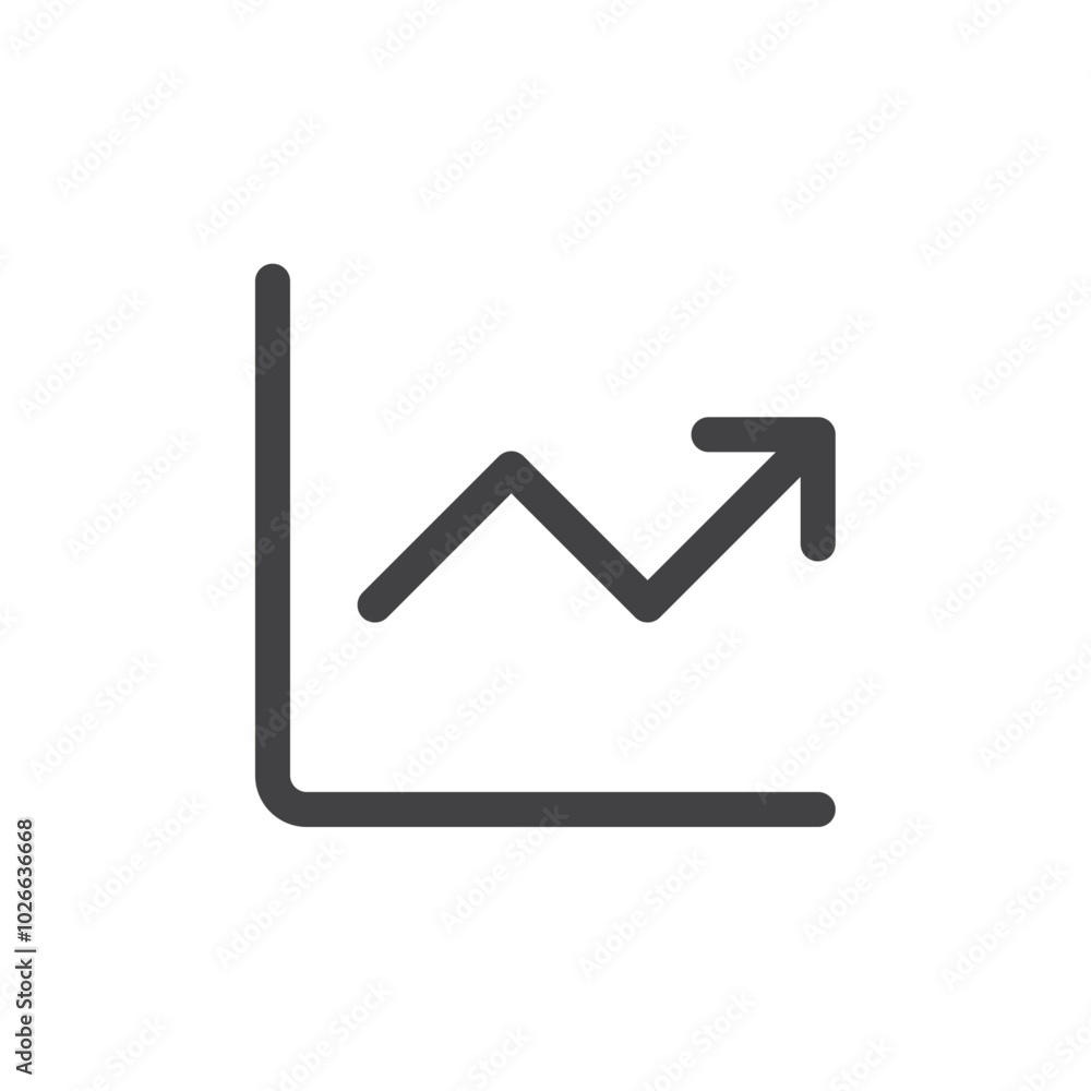Profit chart icon Thin outline art symbol Profit chart icon Thin outline art symbol